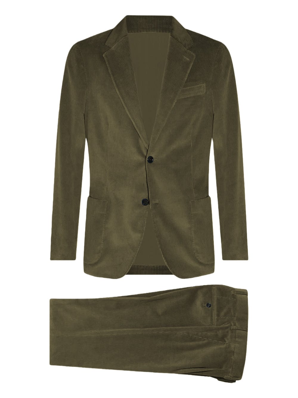 Corduroy Piece Men’s Suit Double Button Blazer & Pants Set – Olive Green R Corduroy Piece Men’s Suit Double Button Blazer & Pants Set – Olive Green R