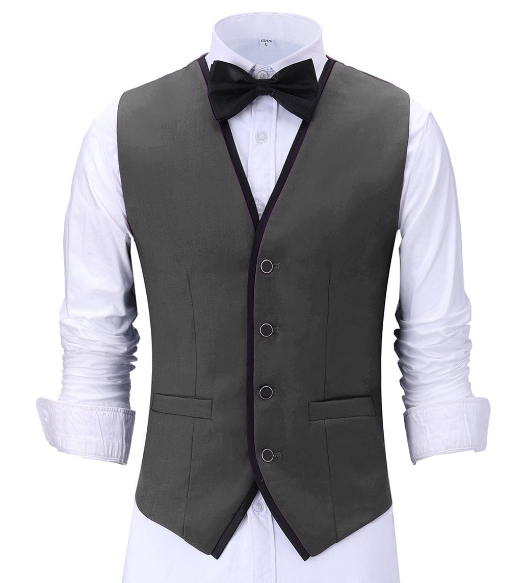 Aesido Formal Flat V Neck Waistcoat Slim Fit Suit Vest Aesido Formal Flat V Neck Waistcoat Slim Fit Suit Vest