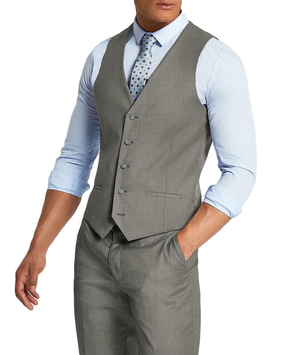 Aesido Men’s Pieces Single Breasted V Neck Waistcoat Vest+Pants – Grey R Aesido Men’s Pieces Single Breasted V Neck Waistcoat Vest+Pants – Grey R