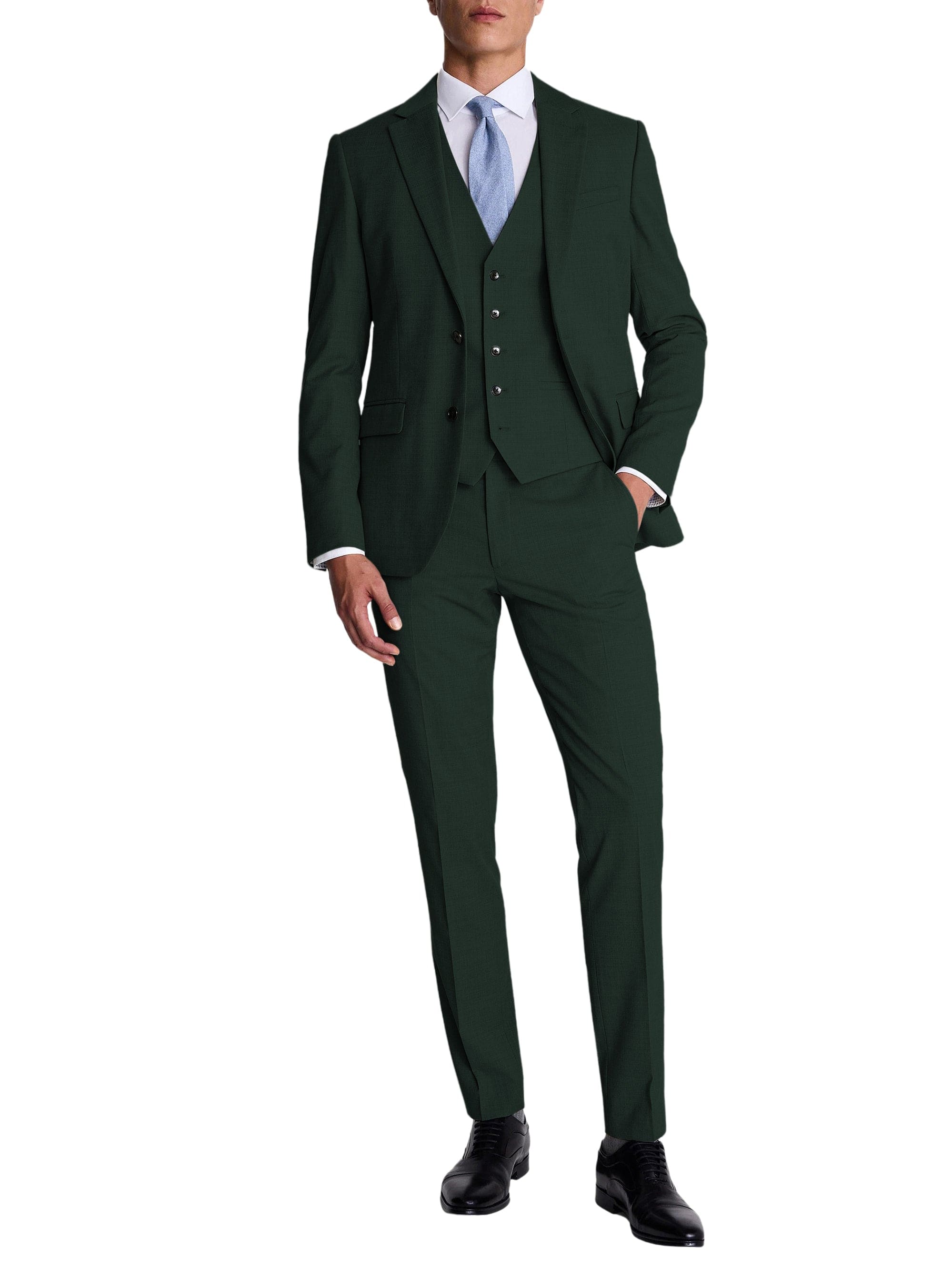 Men’s Black -Piece Suit Set Blazer, Vest & Pants – Hunt Green R Men’s Black -Piece Suit Set Blazer, Vest & Pants – Hunt Green R
