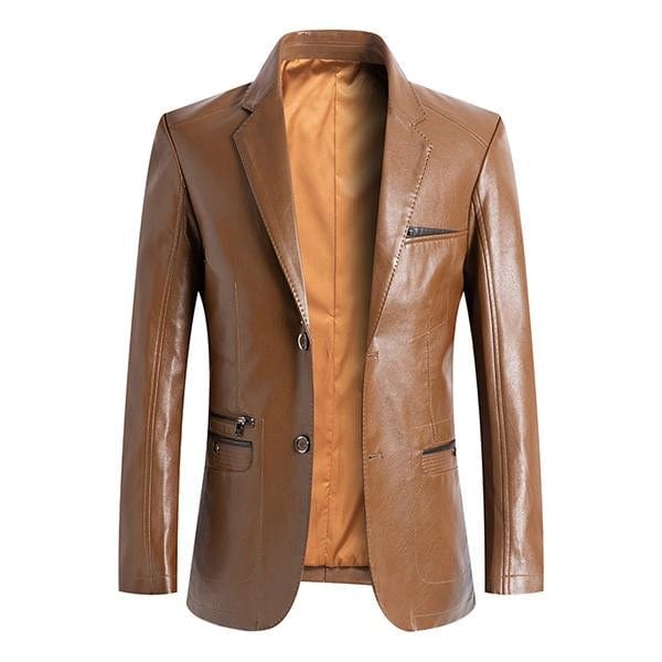 Plus Size Men’s Leather Jacket Stylish and Casual – Khaki Plus Size Men’s Leather Jacket Stylish and Casual – Khaki