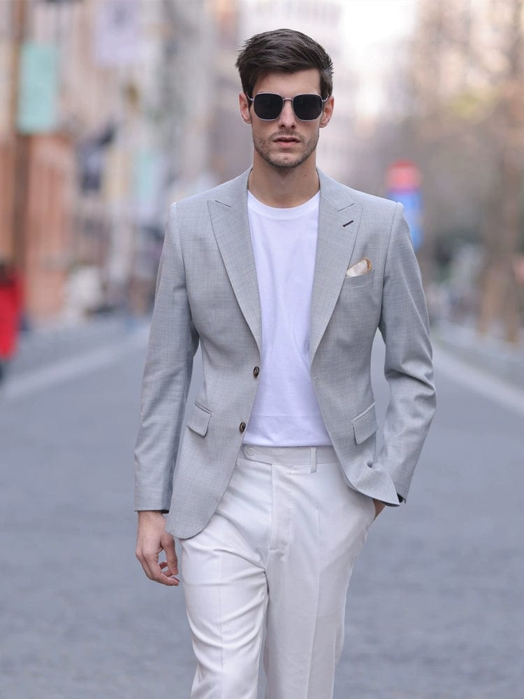 Men’s High Quality Light Grey Casual Slim Fit Blazer – Light Grey R Men’s High Quality Light Grey Casual Slim Fit Blazer – Light Grey R