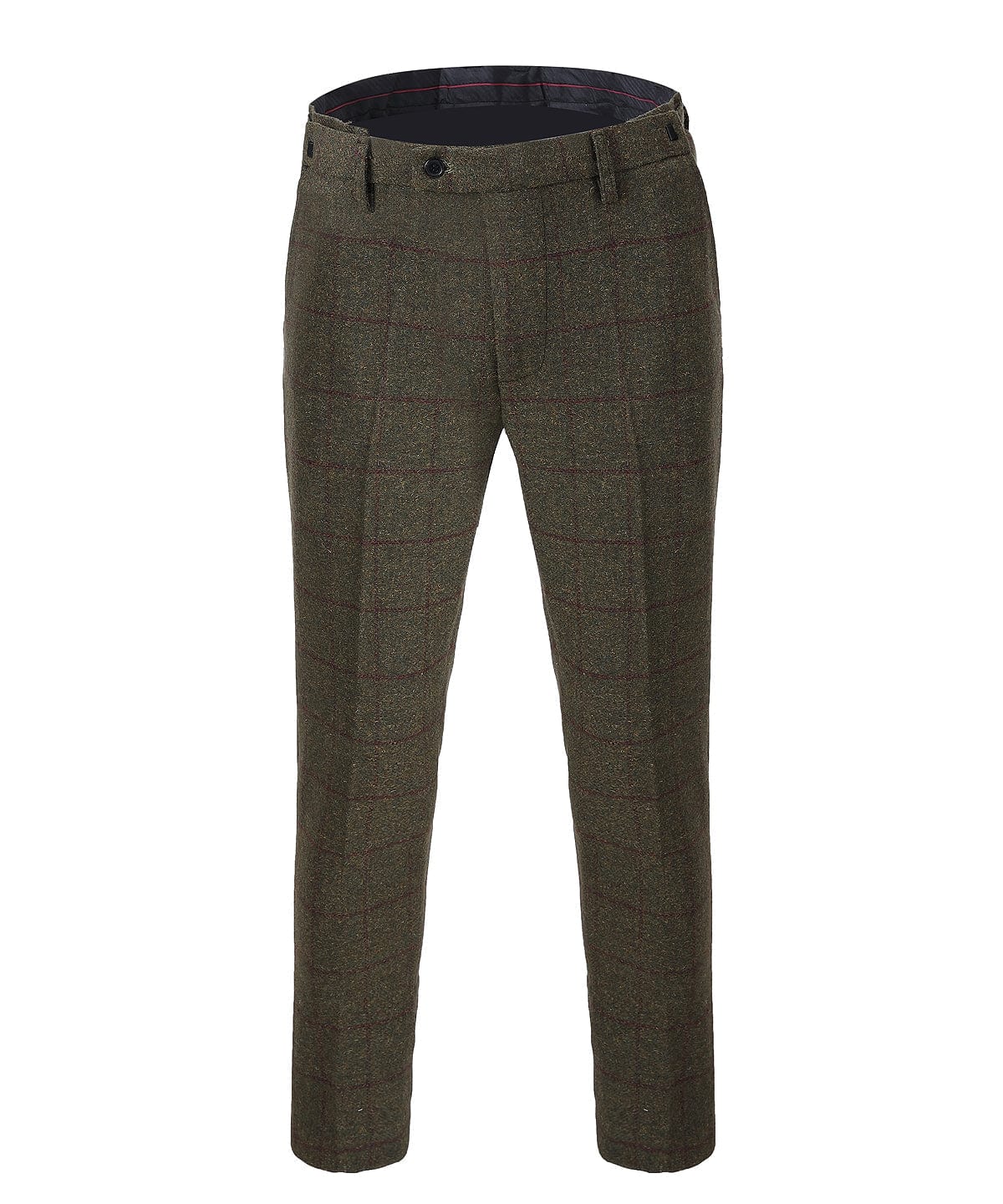 Aesido Men’s Tweed Plaid Trousers – Army Green W X L Aesido Men’s Tweed Plaid Trousers – Army Green W X L