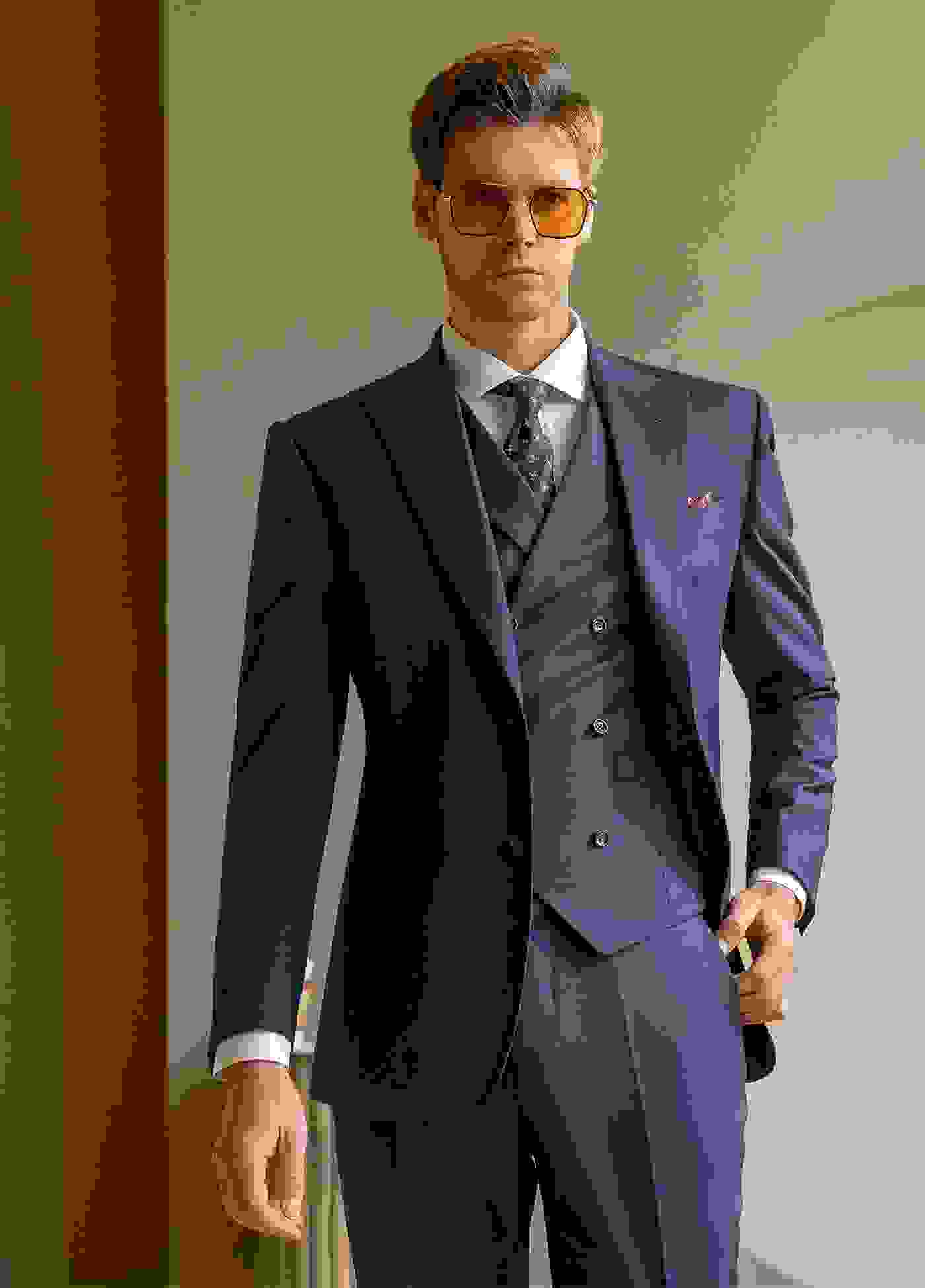 Navy Men’s Piece Suit Groom Wedding Slim Fit Business Dress Blazer+Vest+Pants – Navy R Navy Men’s Piece Suit Groom Wedding Slim Fit Business Dress Blazer+Vest+Pants – Navy R