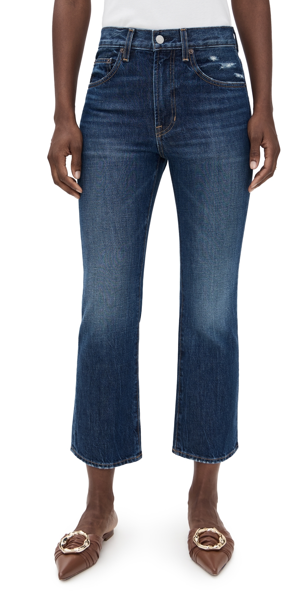 A. L.C. The Cropped Flare Jeans Dark Classic Blue A. L.C. The Cropped Flare Jeans Dark Classic Blue