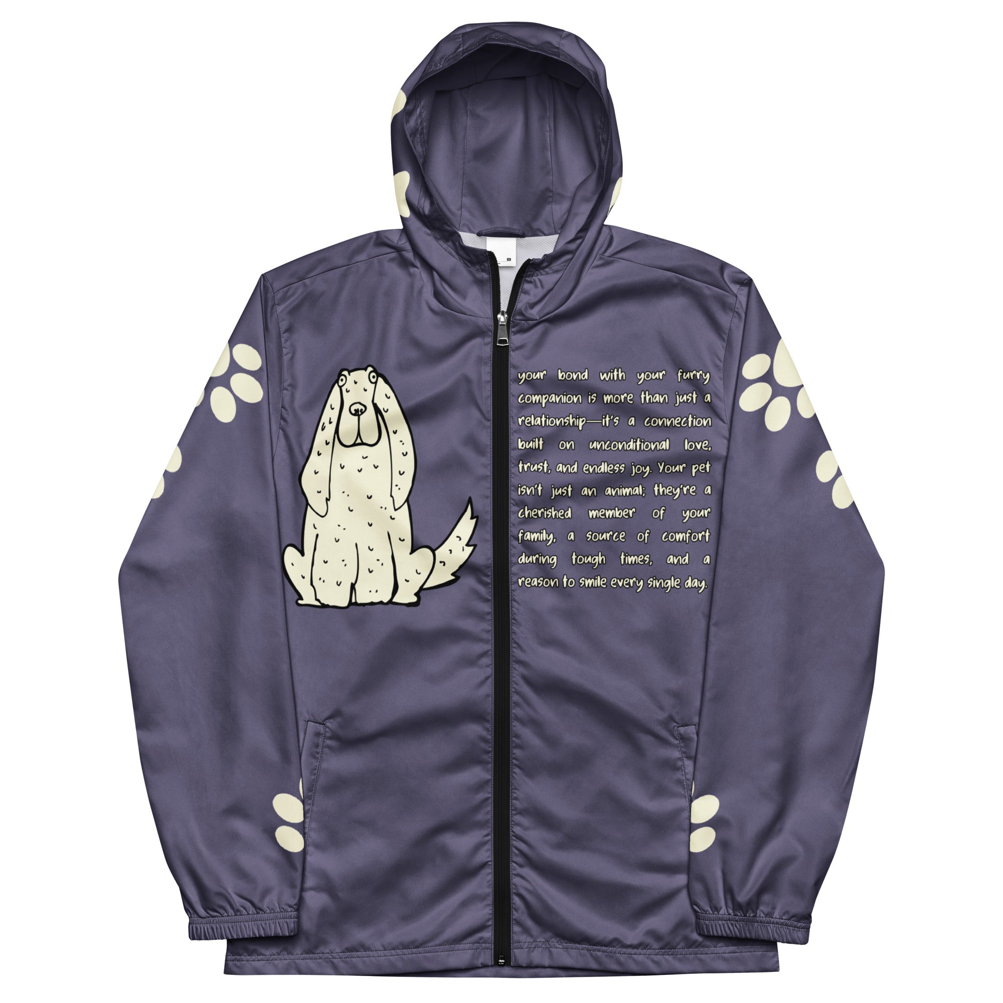 Express Your Bond with Pets in Style Men’s Windbreaker Express Your Bond with Pets in Style Men’s Windbreaker