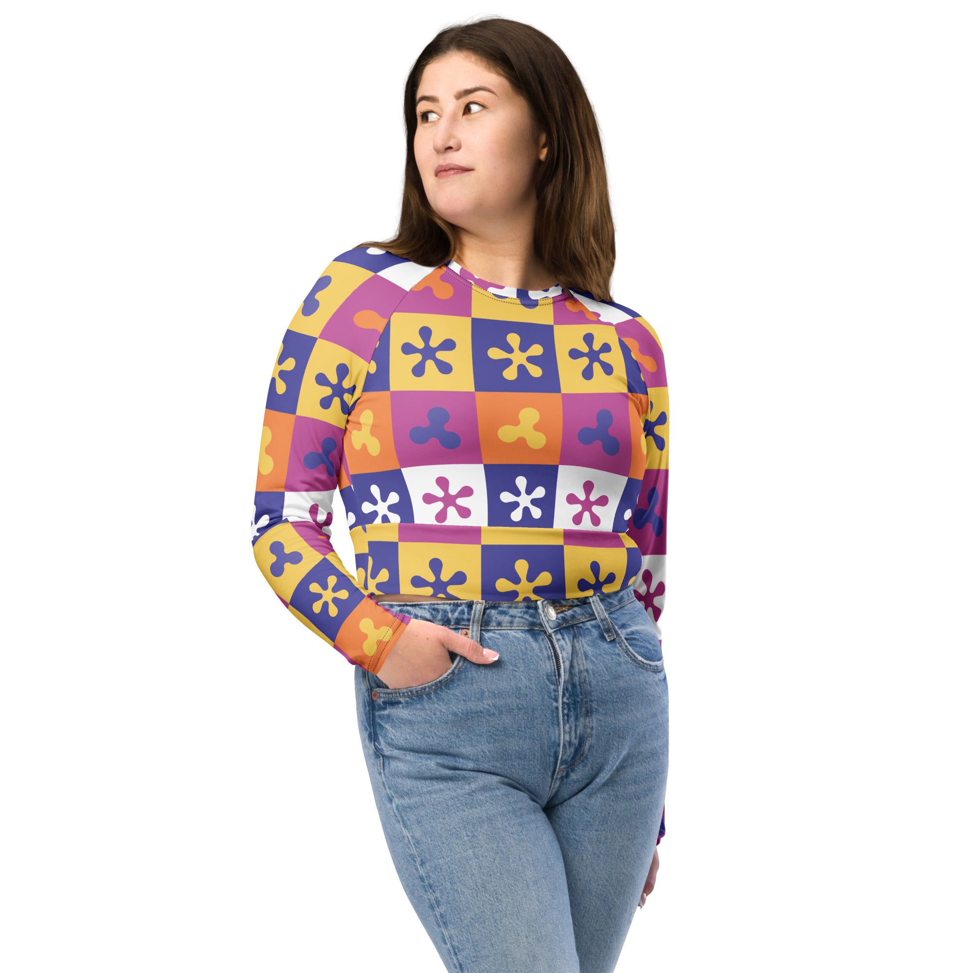 Recycled long-sleeve crop top – Recycled long-sleeve crop top –