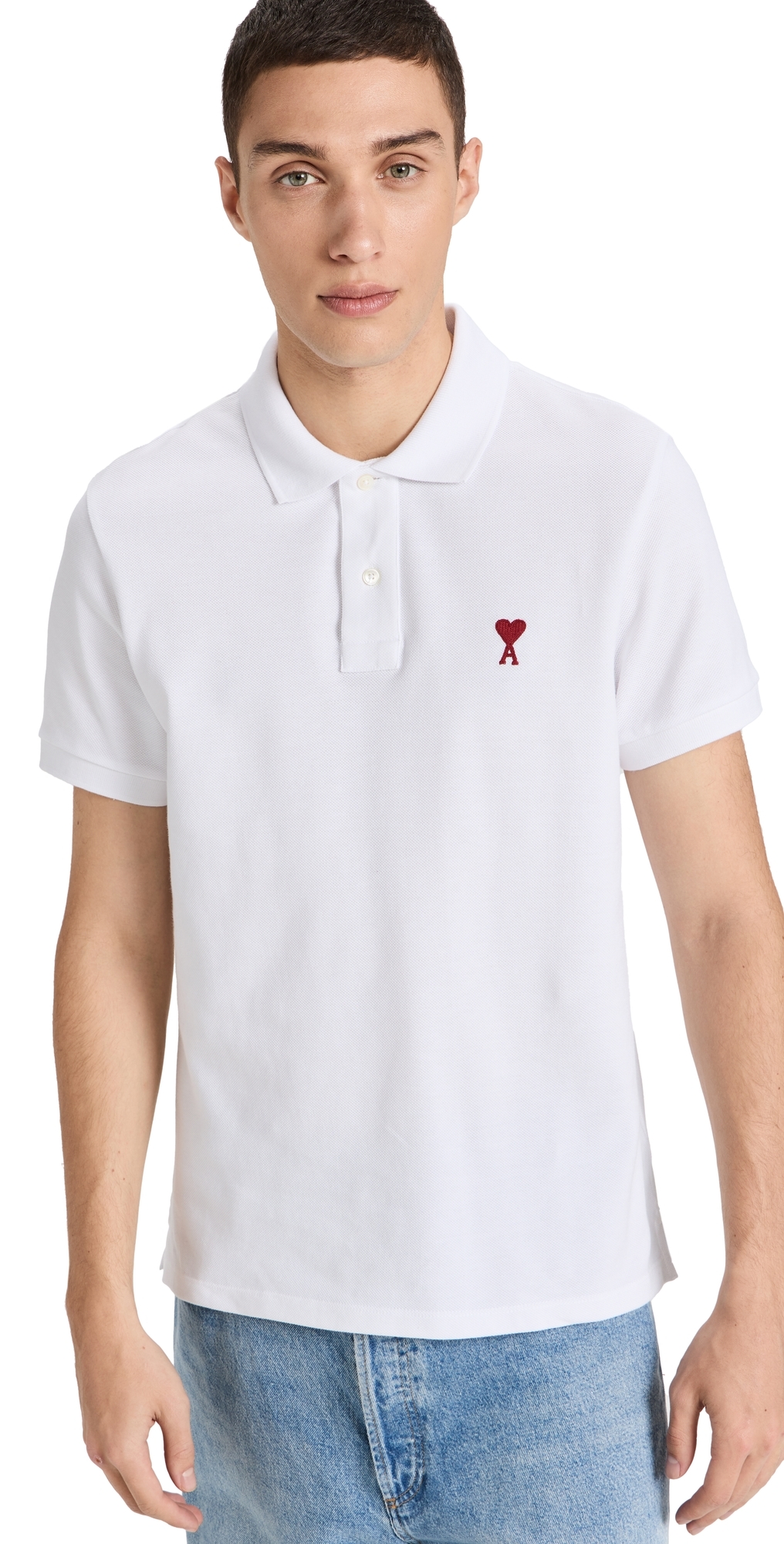 AMI AMI De Coeur Polo Shirt White AMI AMI De Coeur Polo Shirt White