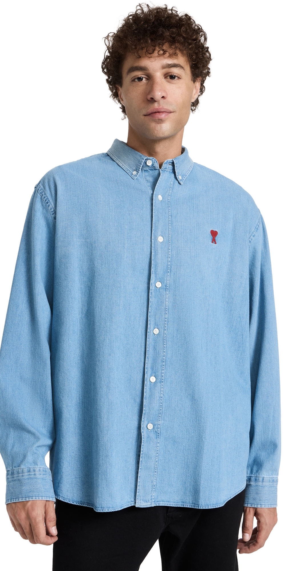 AMI Denim Shirt Used Blue AMI Denim Shirt Used Blue
