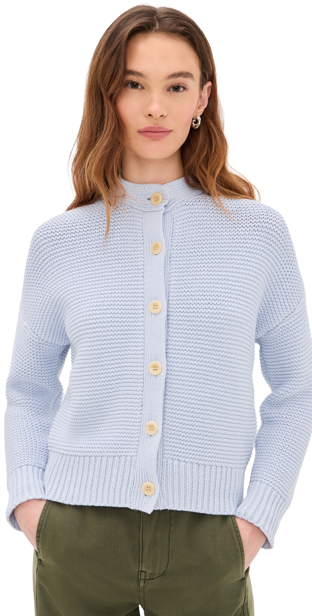 Alex Mill Nico Chunky Cotton Cardigan Calm Blue Alex Mill Nico Chunky Cotton Cardigan Calm Blue