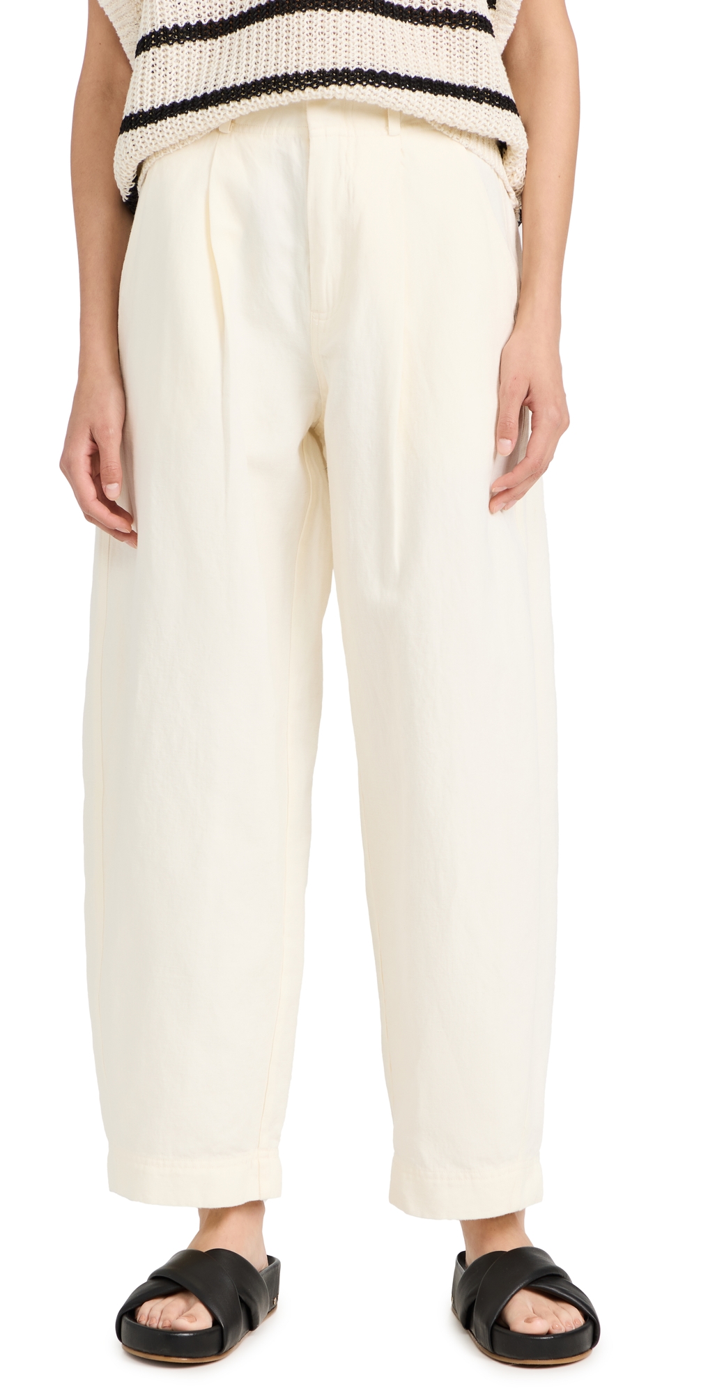 Apiece Apart Bari Crop Trousers Cream Apiece Apart Bari Crop Trousers Cream