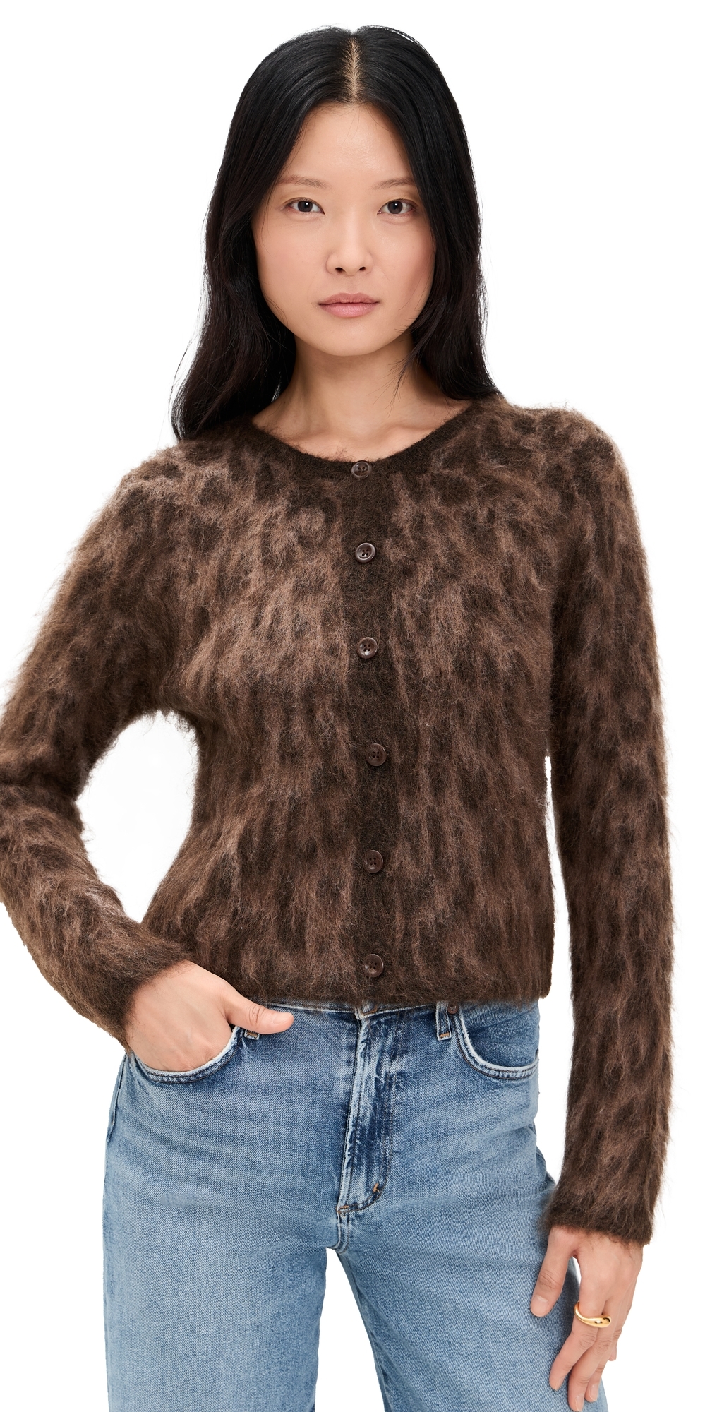 ASTR the Label Katria Cardigan Brown Cheetah Print ASTR the Label Katria Cardigan Brown Cheetah Print