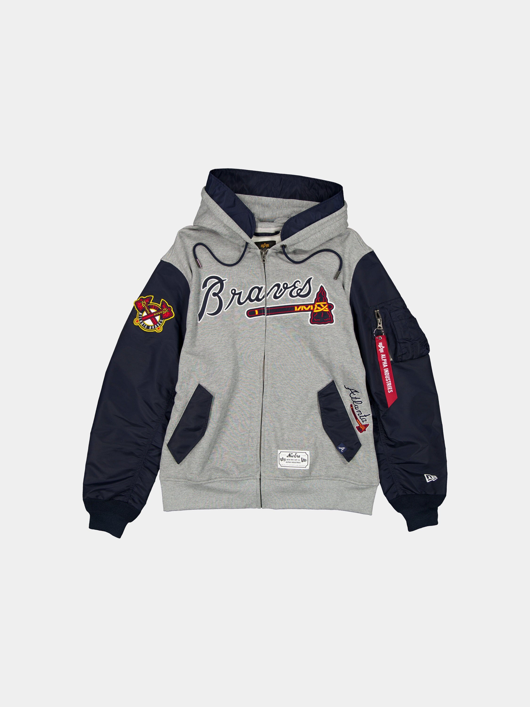 ATLANTA BRAVES X ALPHA X NEW ERA MA- ZIP UP HOODIE ATLANTA BRAVES X ALPHA X NEW ERA MA- ZIP UP HOODIE