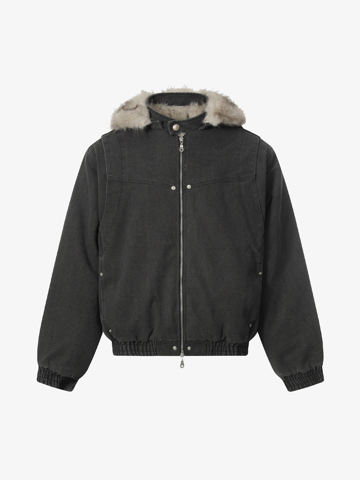 Street Outdoor Detachable Fur Collar Fleece Hooded Padded Jacket Street Outdoor Detachable Fur Collar Fleece Hooded Padded Jacket