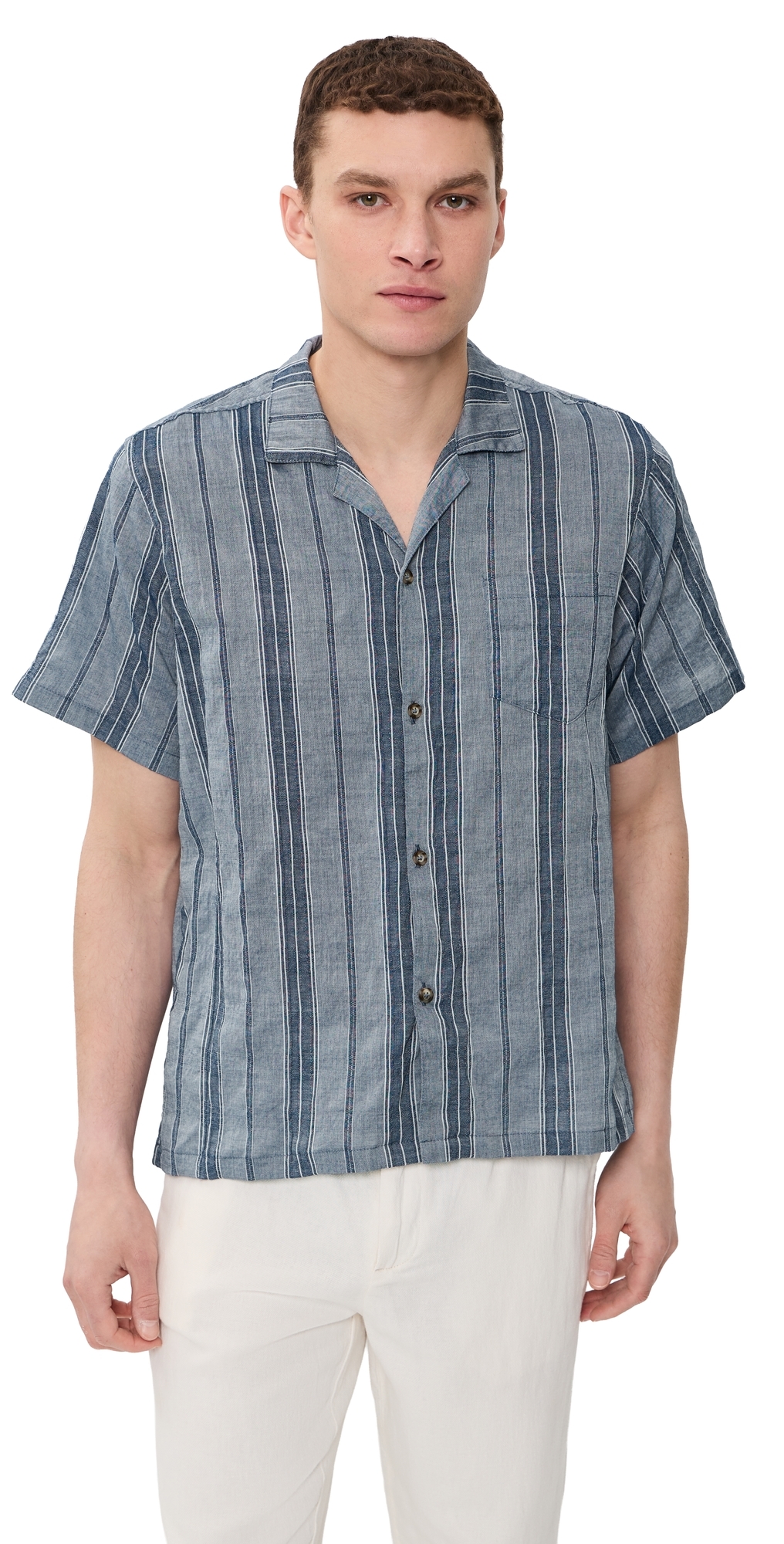 Bather Rain Stripe Camp Shirt Rain Stripe Bather Rain Stripe Camp Shirt Rain Stripe