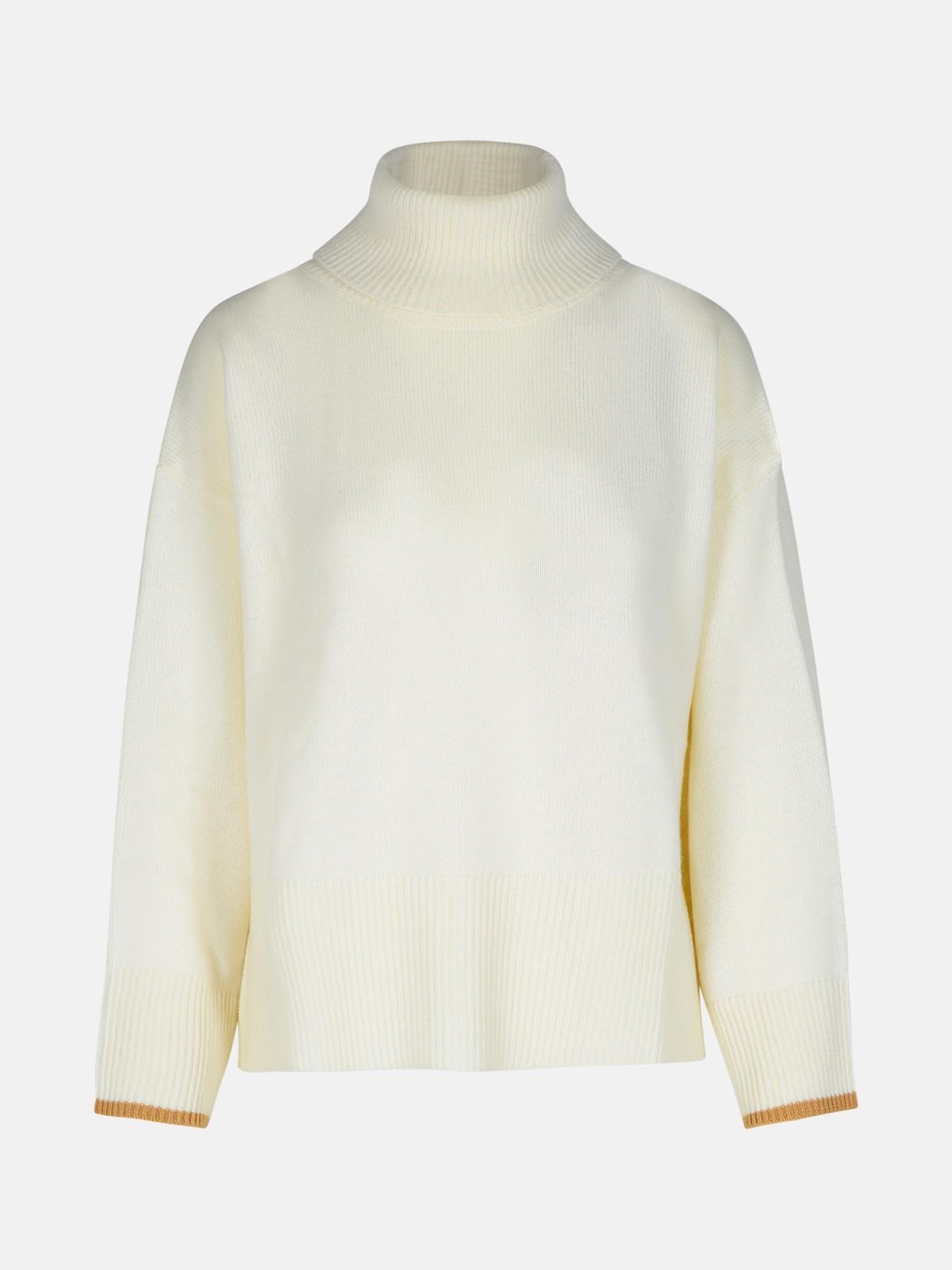 PURO TATTO Cream Cashmere Turtleneck Sweater
