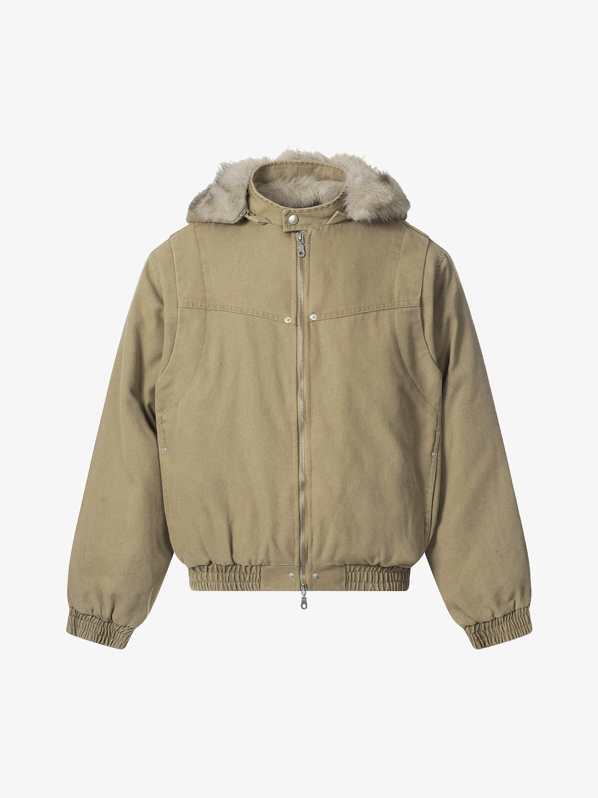 Street Outdoor Detachable Fur Collar Fleece Hooded Padded Jacket Street Outdoor Detachable Fur Collar Fleece Hooded Padded Jacket
