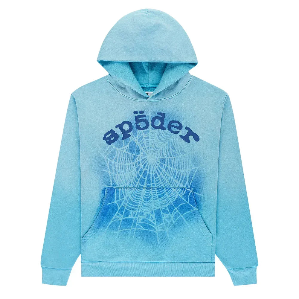 Spder OG Web V Spray Hoodie Light Blue Spder OG Web V Spray Hoodie Light Blue