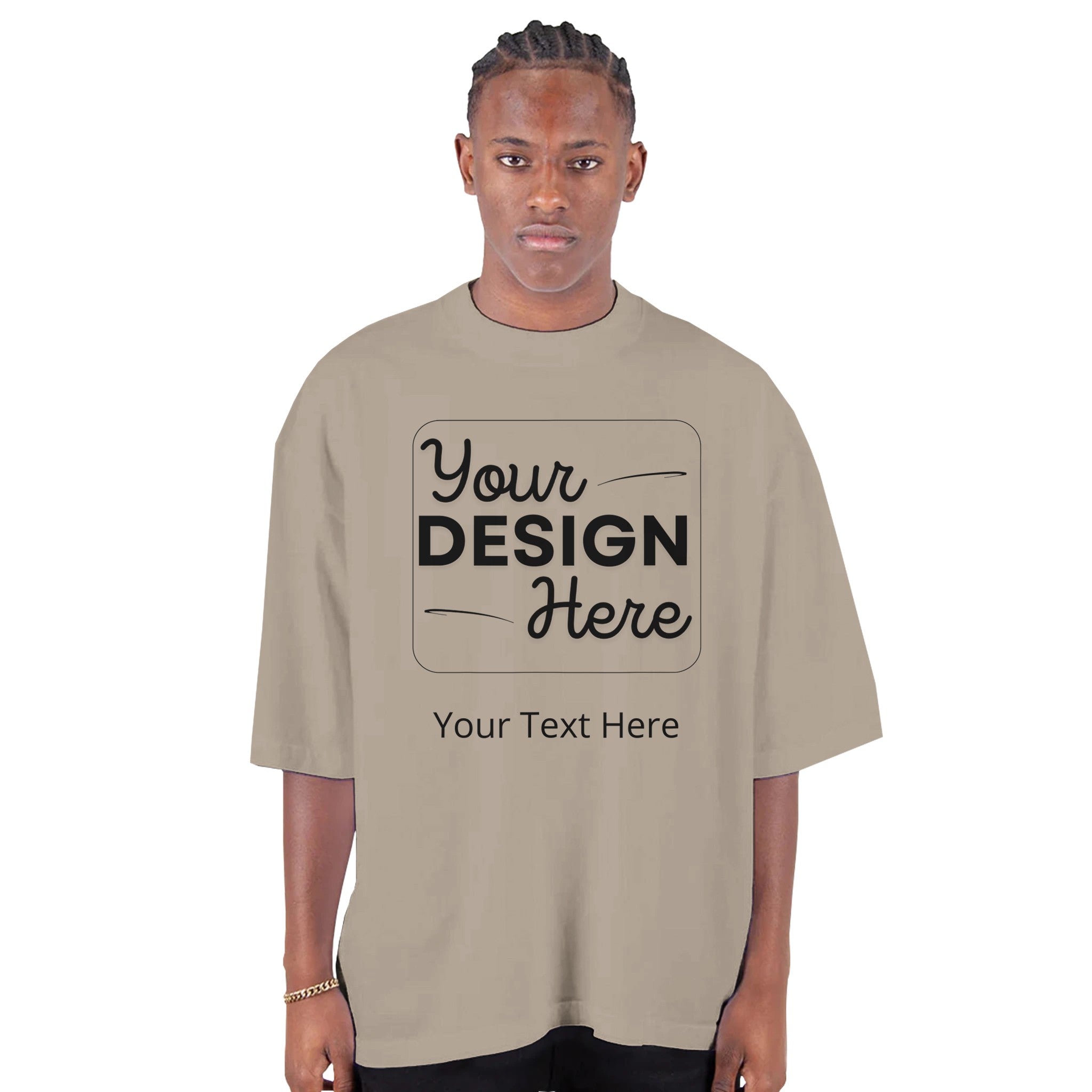 Versatile Vibes – Heavyweight Customizable Oversized Crewneck Shirt – M oatmeal Versatile Vibes – Heavyweight Customizable Oversized Crewneck Shirt – M oatmeal