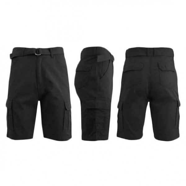 Men’s % Cotton Belted Cargo Shorts – Assorted Colors and Sizes – Black Men’s % Cotton Belted Cargo Shorts – Assorted Colors and Sizes – Black