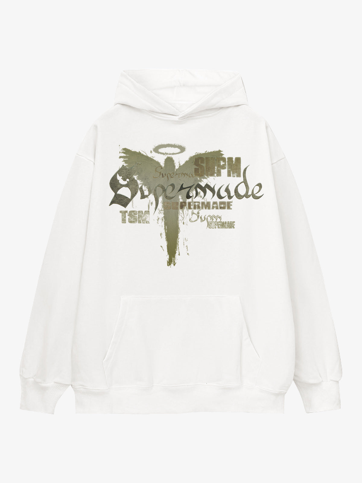 Vintage Washed Angel Halo Distressed Letter Graphic Hoodie Vintage Washed Angel Halo Distressed Letter Graphic Hoodie
