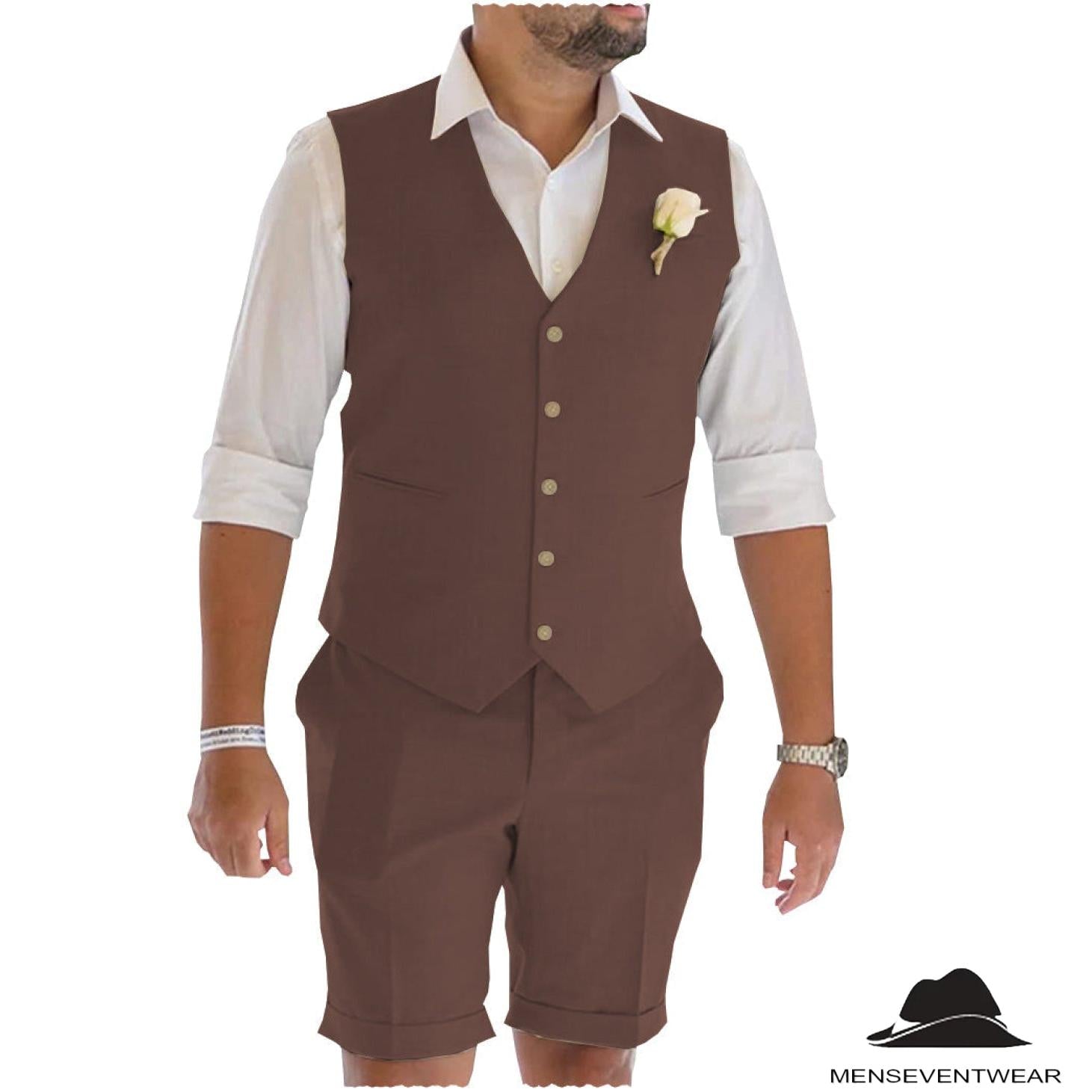 Menseventwear Casual Piece Men’s Suit Flat Linen V Neck Tuxedos Blazer+Shorts Menseventwear Casual Piece Men’s Suit Flat Linen V Neck Tuxedos Blazer+Shorts