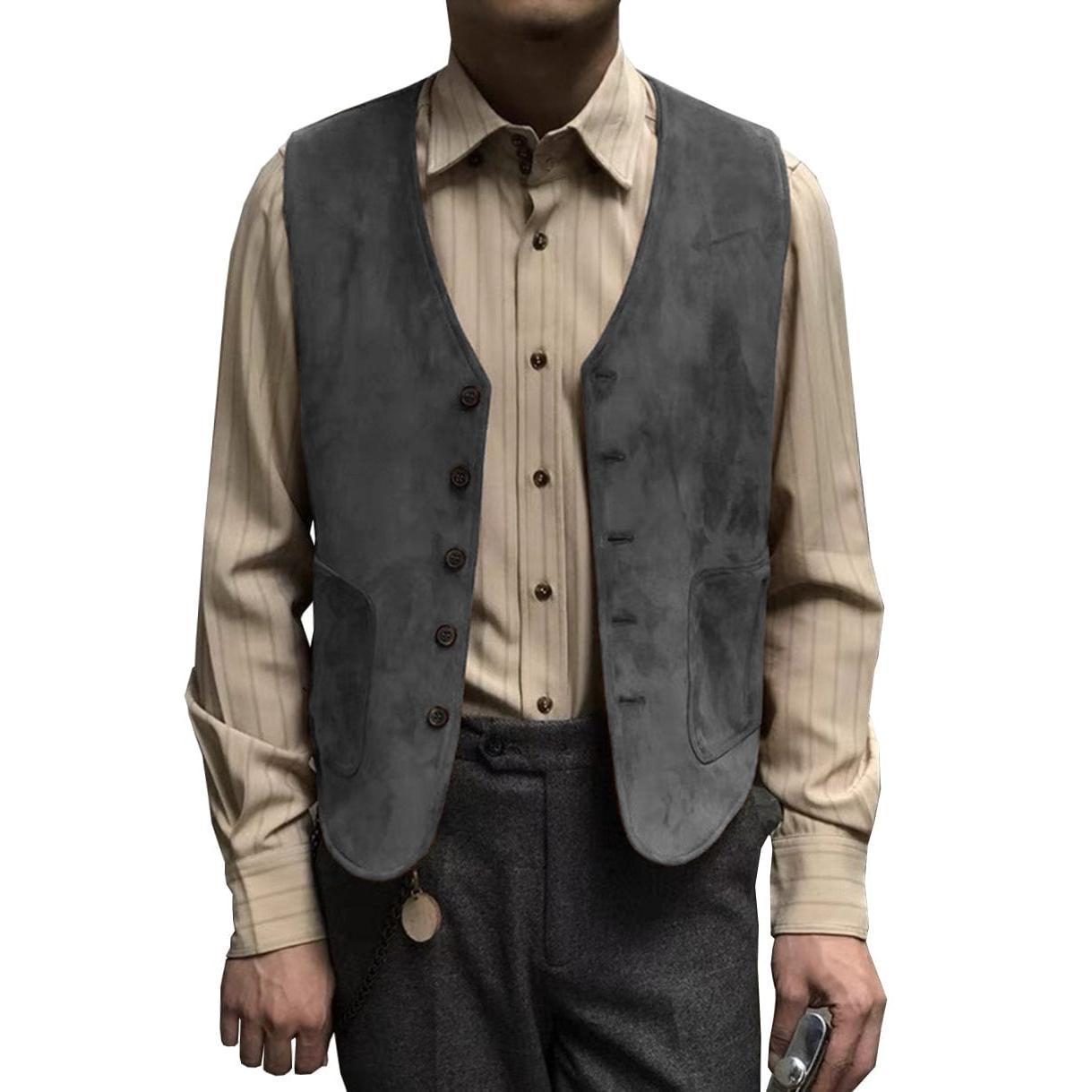 Menseventwear Casual Men’s Fashion Suede V Neck Waistcoat Denim jacket Menseventwear Casual Men’s Fashion Suede V Neck Waistcoat Denim jacket