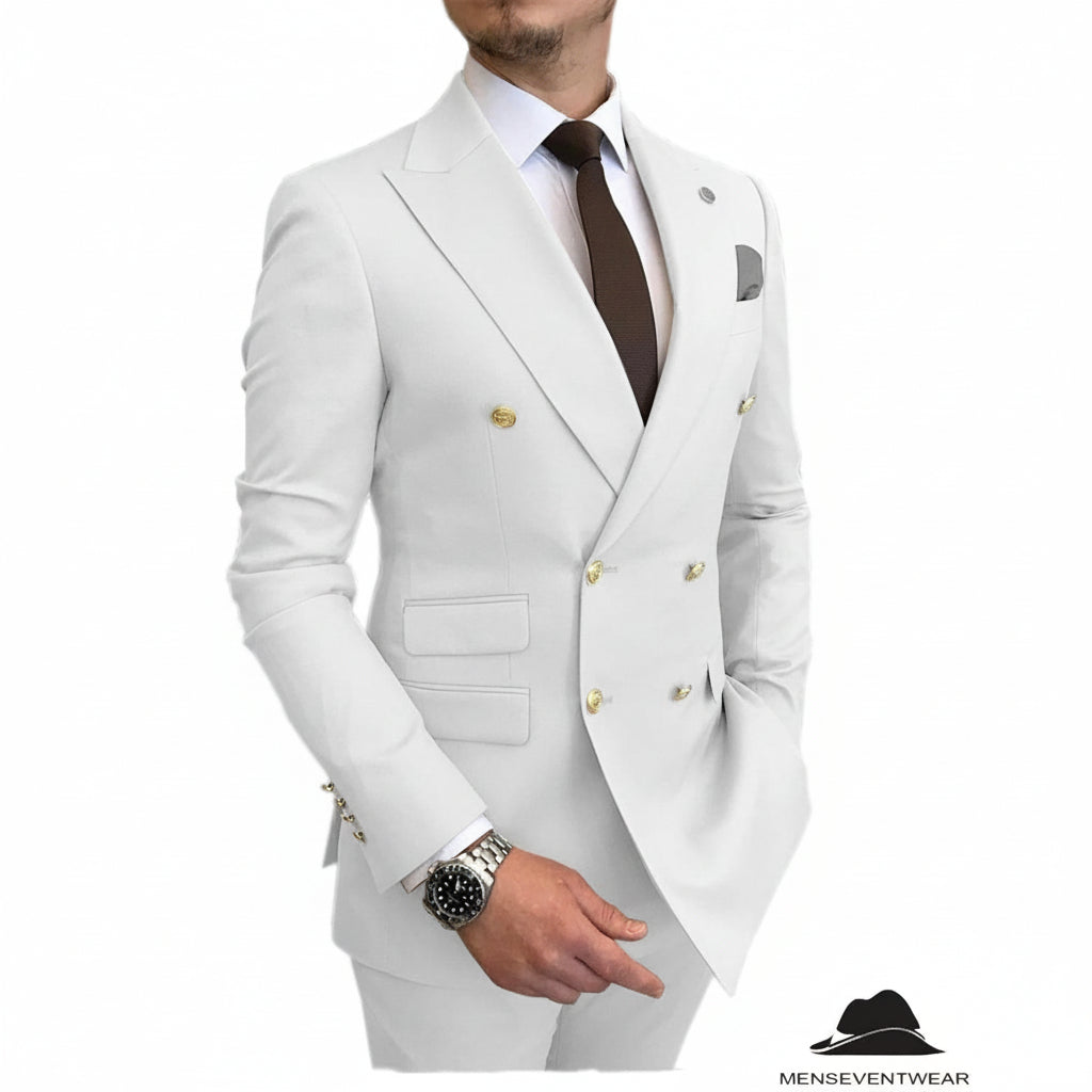 Menseventwear Casual Men’s Suit Slim Fit Double Breasted Piece Business Tuxedos Blazer+Pants Menseventwear Casual Men’s Suit Slim Fit Double Breasted Piece Business Tuxedos Blazer+Pants