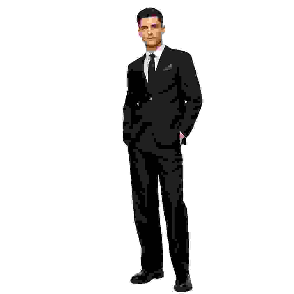 Men’s Pieces Black Signature Notch Lapel Suit Blazer+Pants – Black R Men’s Pieces Black Signature Notch Lapel Suit Blazer+Pants – Black R