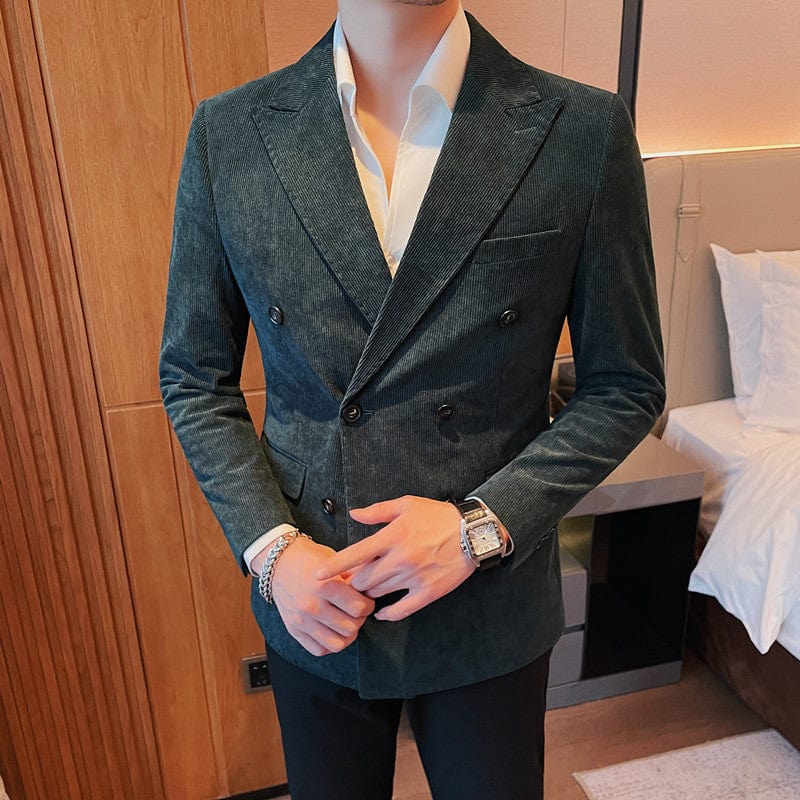 Ceehuteey Men’s Peak Lapel Stylish Corduroy Blazer – Hunt Green R Ceehuteey Men’s Peak Lapel Stylish Corduroy Blazer – Hunt Green R
