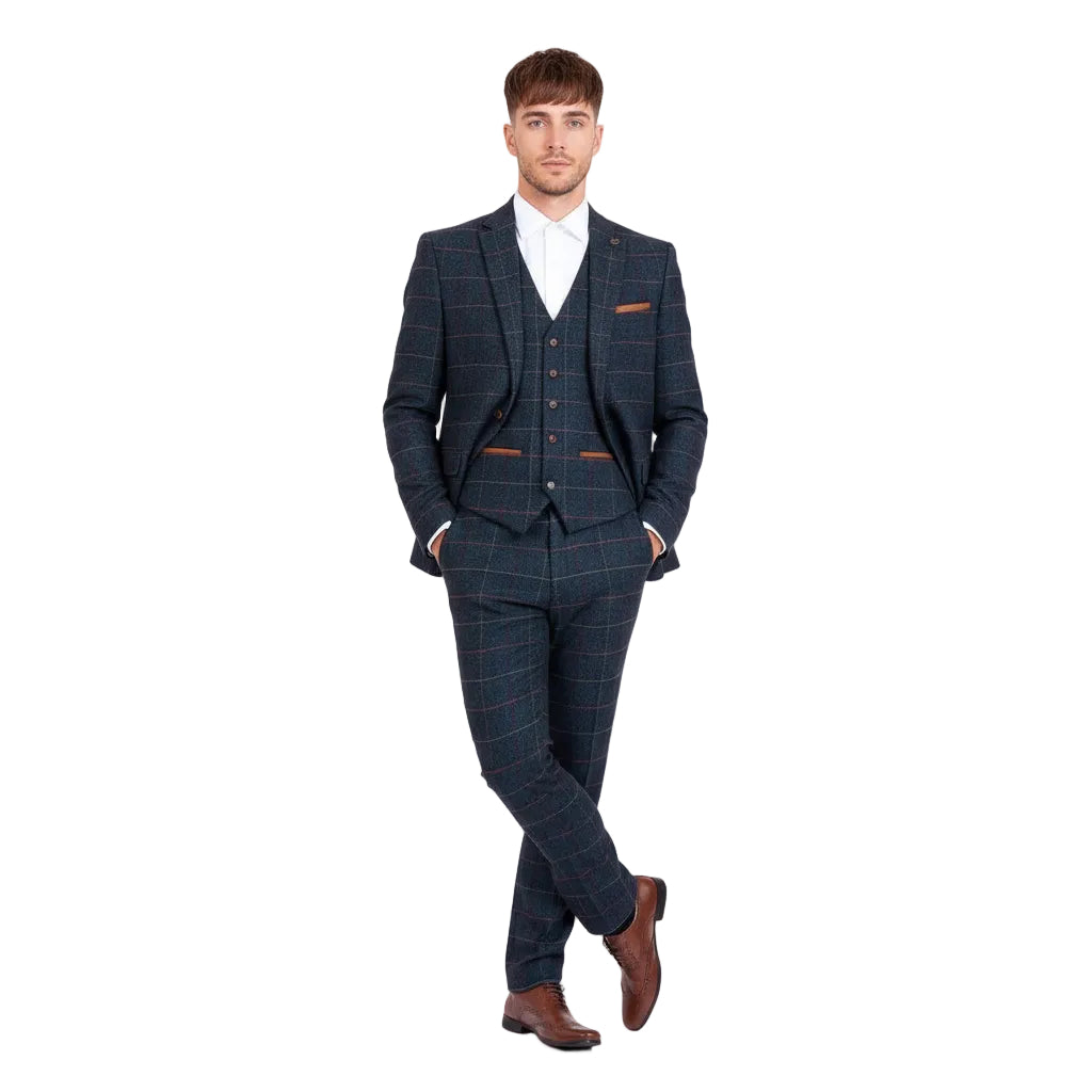 Men’s piece Plaid Blue Notch Lapel Double Breastedsuit Blazer+Vest+Pants – Blue R Men’s piece Plaid Blue Notch Lapel Double Breastedsuit Blazer+Vest+Pants – Blue R