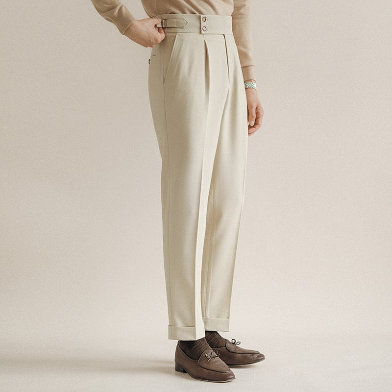 Ceehuteey Men’s Gorg Trousers Suitable For Attend Various Events – Beige W x L