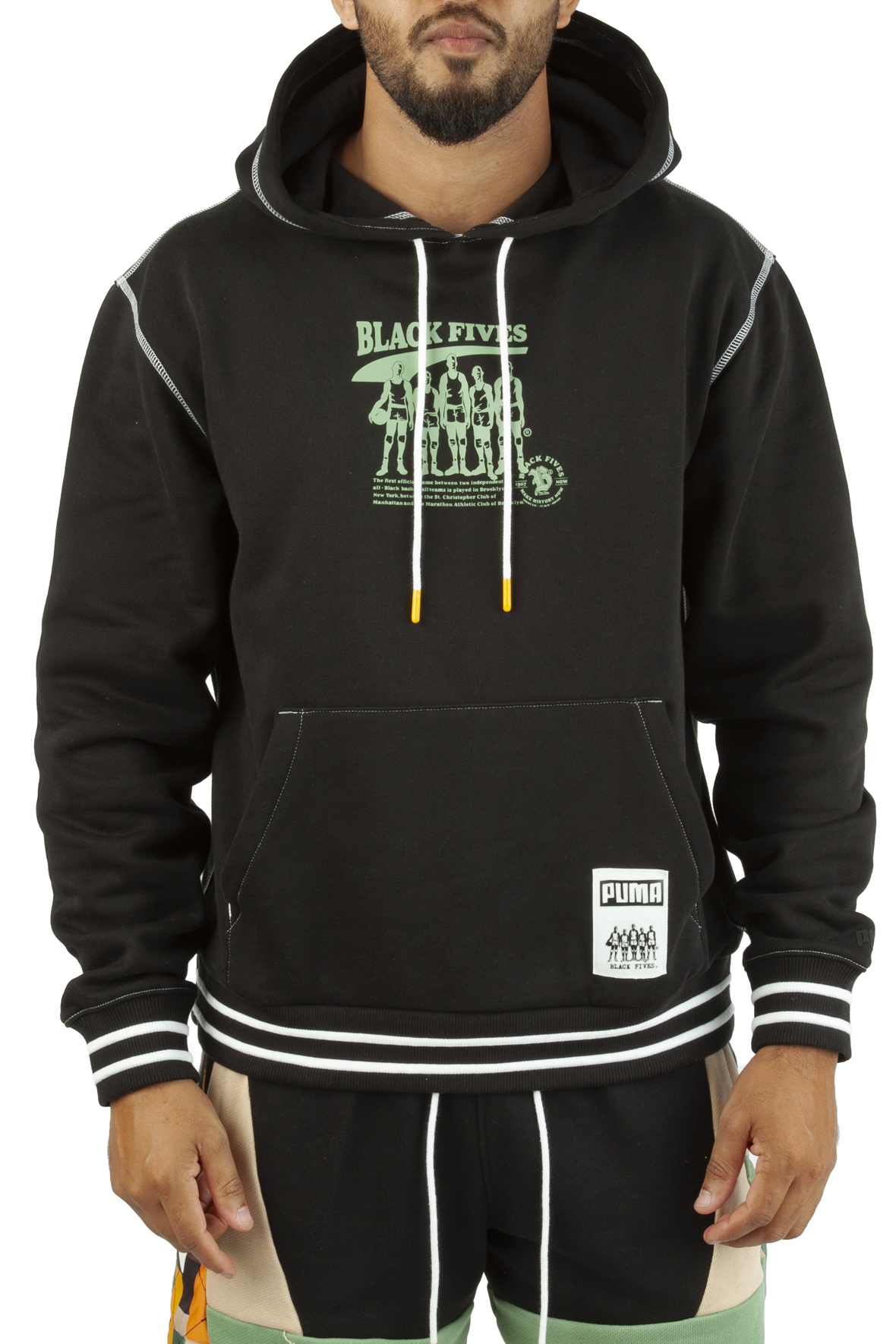 Men PUMA x BLACK FIVES Basketball Hoodie Black Sweatshirts Black