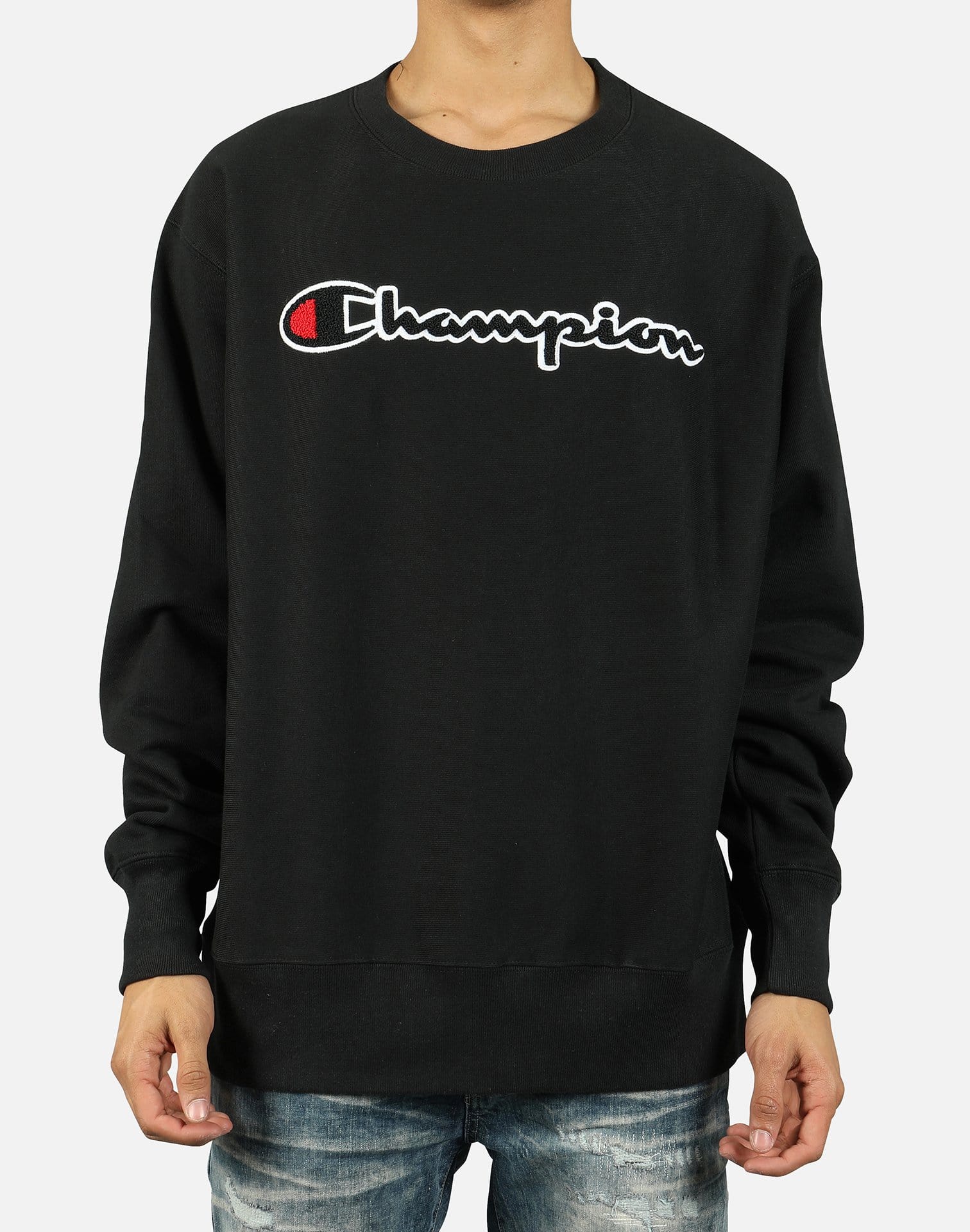 Champion REVERSE WEAVE CHAIN STITCH SCRIPT LOGO CREW SWEATSHIRT Champion REVERSE WEAVE CHAIN STITCH SCRIPT LOGO CREW SWEATSHIRT