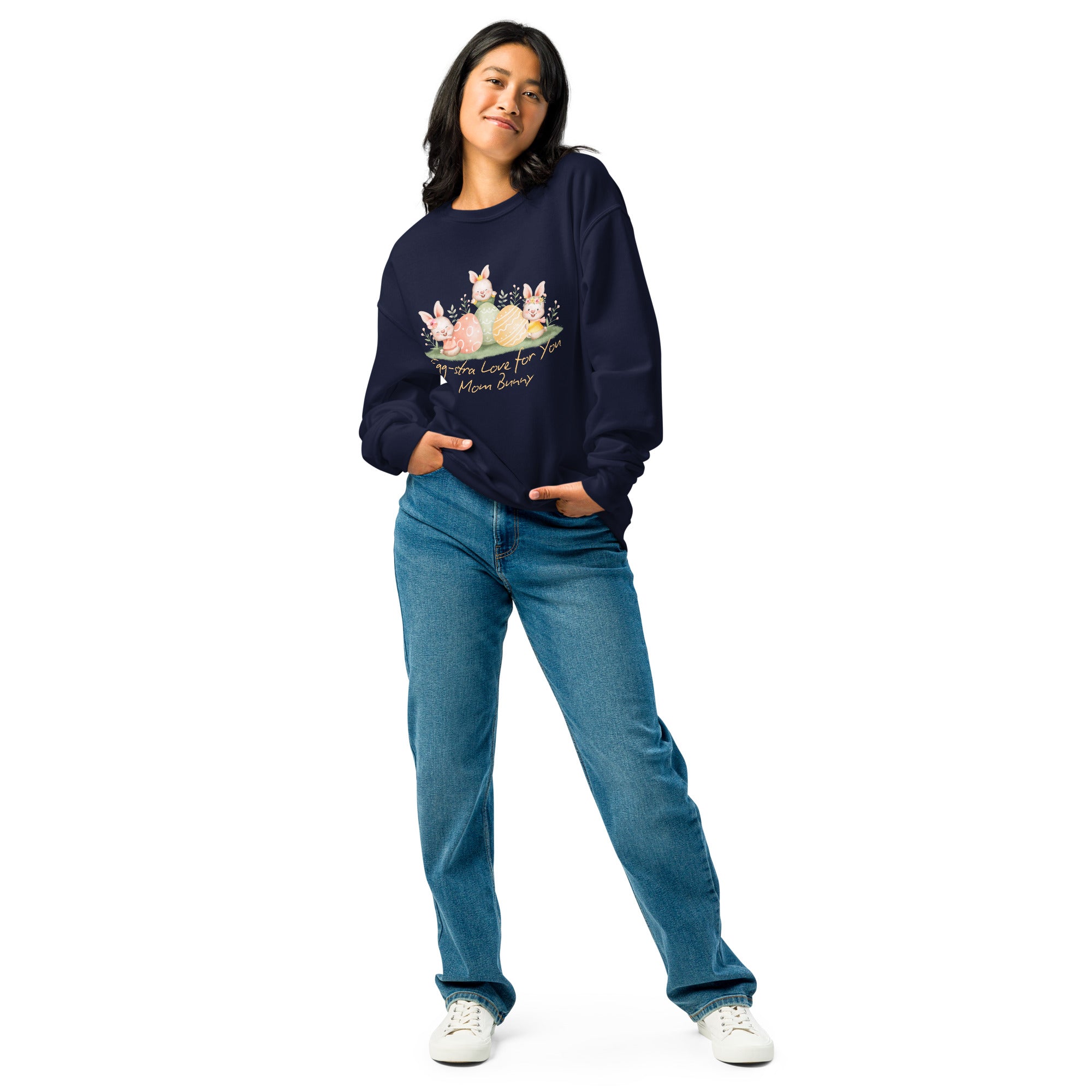 Egg-stra Love for You, Mom Bunny Easter Sweatshirt – J. Navy Egg-stra Love for You, Mom Bunny Easter Sweatshirt – J. Navy