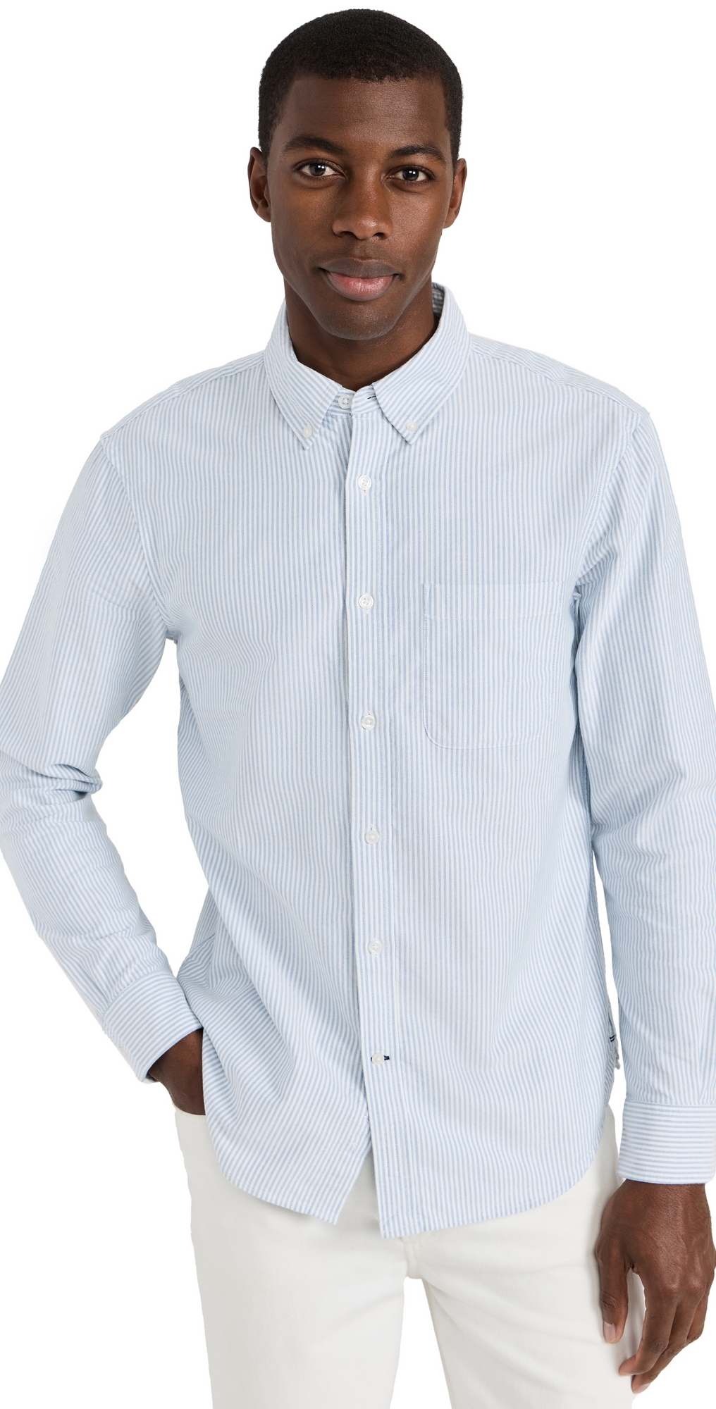 Club Monaco Long Sleeve Stripe Oxford Shirt BlueWhite Stripe X Club Monaco Long Sleeve Stripe Oxford Shirt BlueWhite Stripe X
