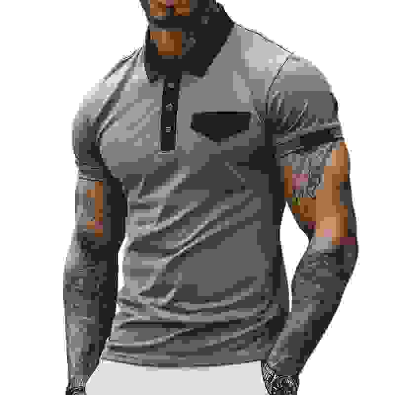 Men’s Retro Casual Cotton Colorblock Short Sleeve Polo Shirt MTAETO Men’s Retro Casual Cotton Colorblock Short Sleeve Polo Shirt MTAETO
