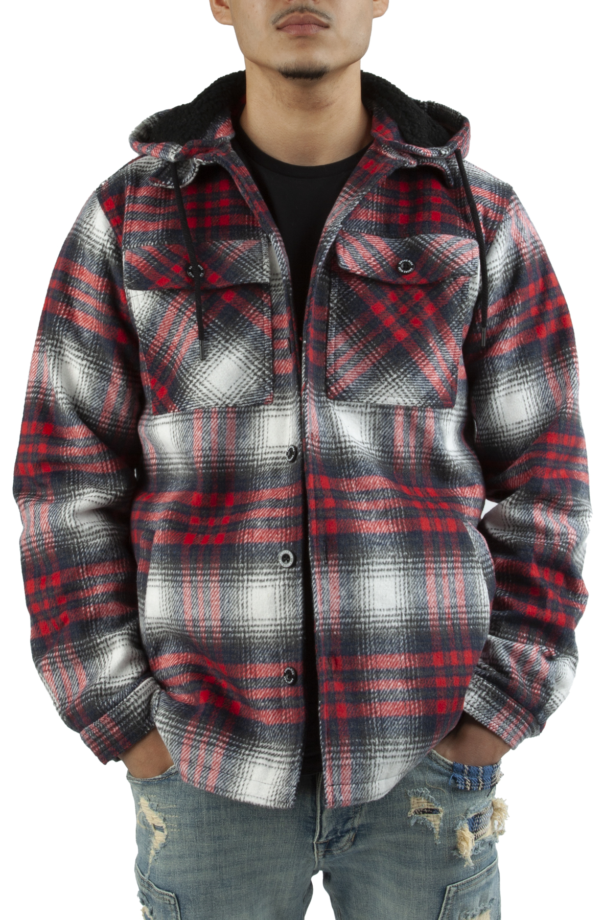 Flannel Hooded Overshirt Flannel Hooded Overshirt