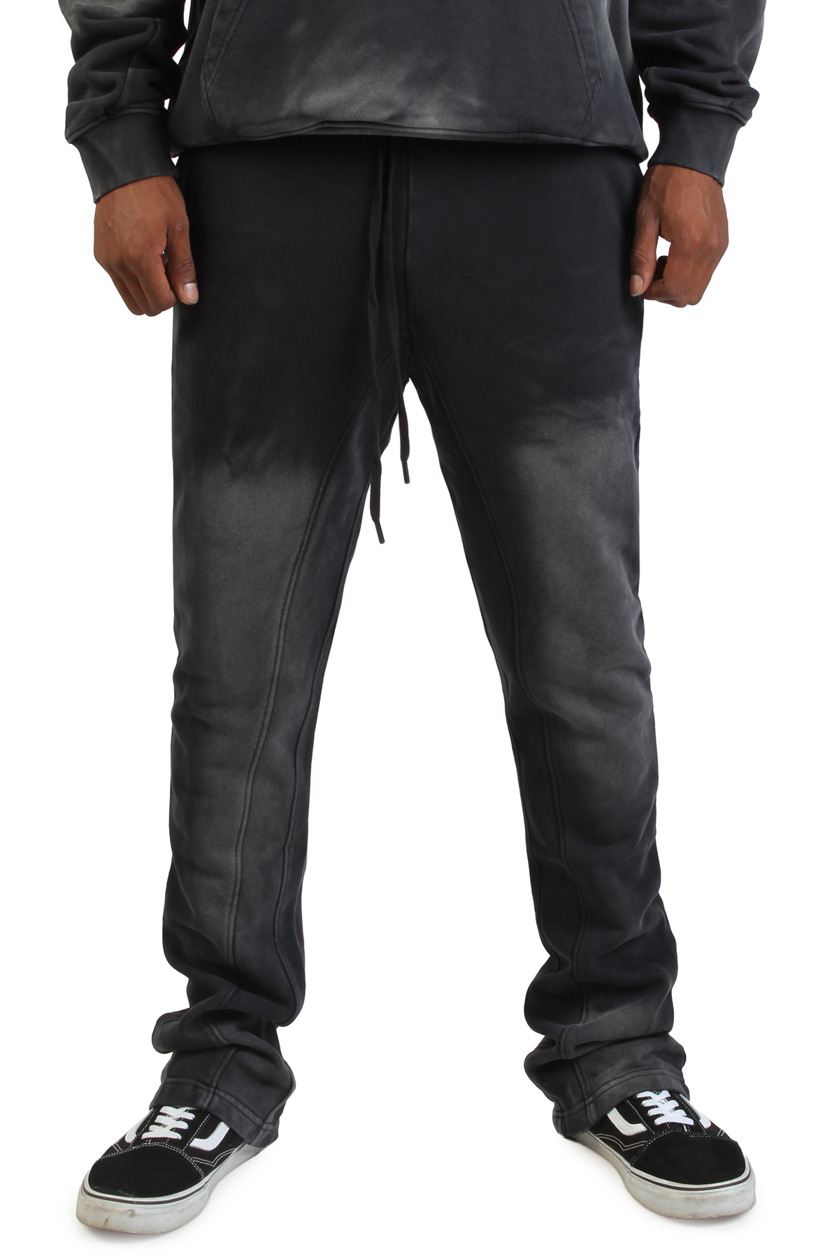 Men Heavyweight Flaired Sweatpants Acid Black Sweatpants Acid Black Men Heavyweight Flaired Sweatpants Acid Black Sweatpants Acid Black