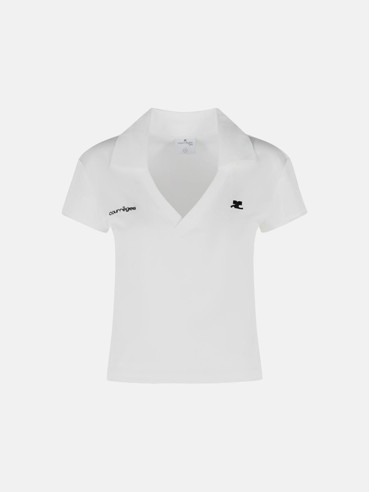 COURREGES White Polyester Polo Shirt COURREGES White Polyester Polo Shirt