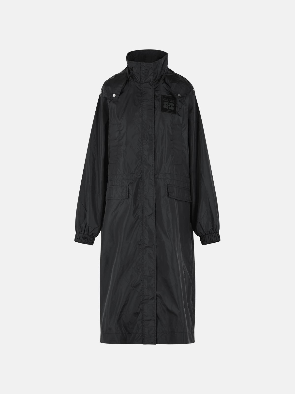 GANNI Black Nylon Raincoat GANNI Black Nylon Raincoat
