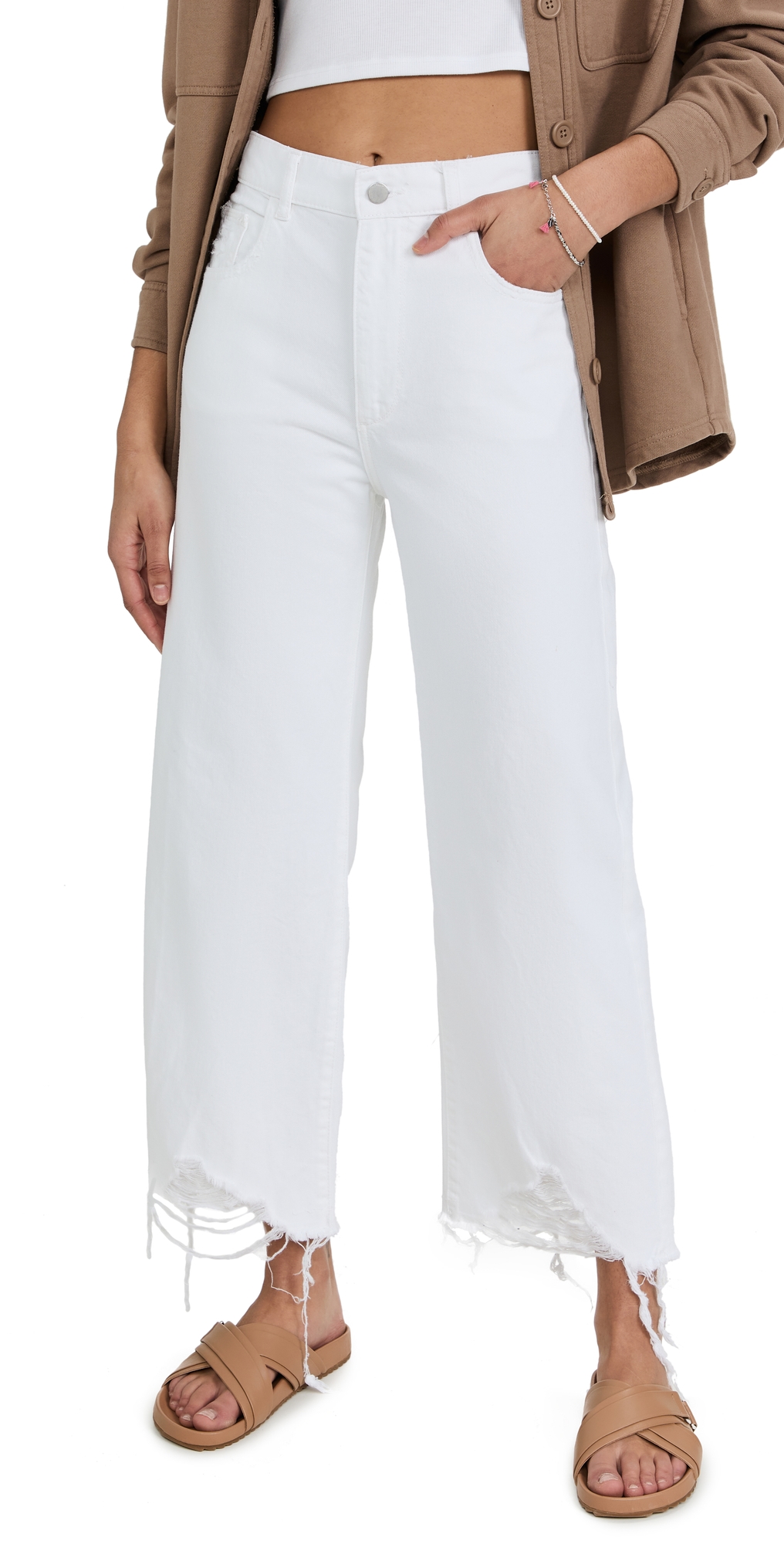 DL Hepburn Wide Leg High Rise Jeans White Distressed DL Hepburn Wide Leg High Rise Jeans White Distressed