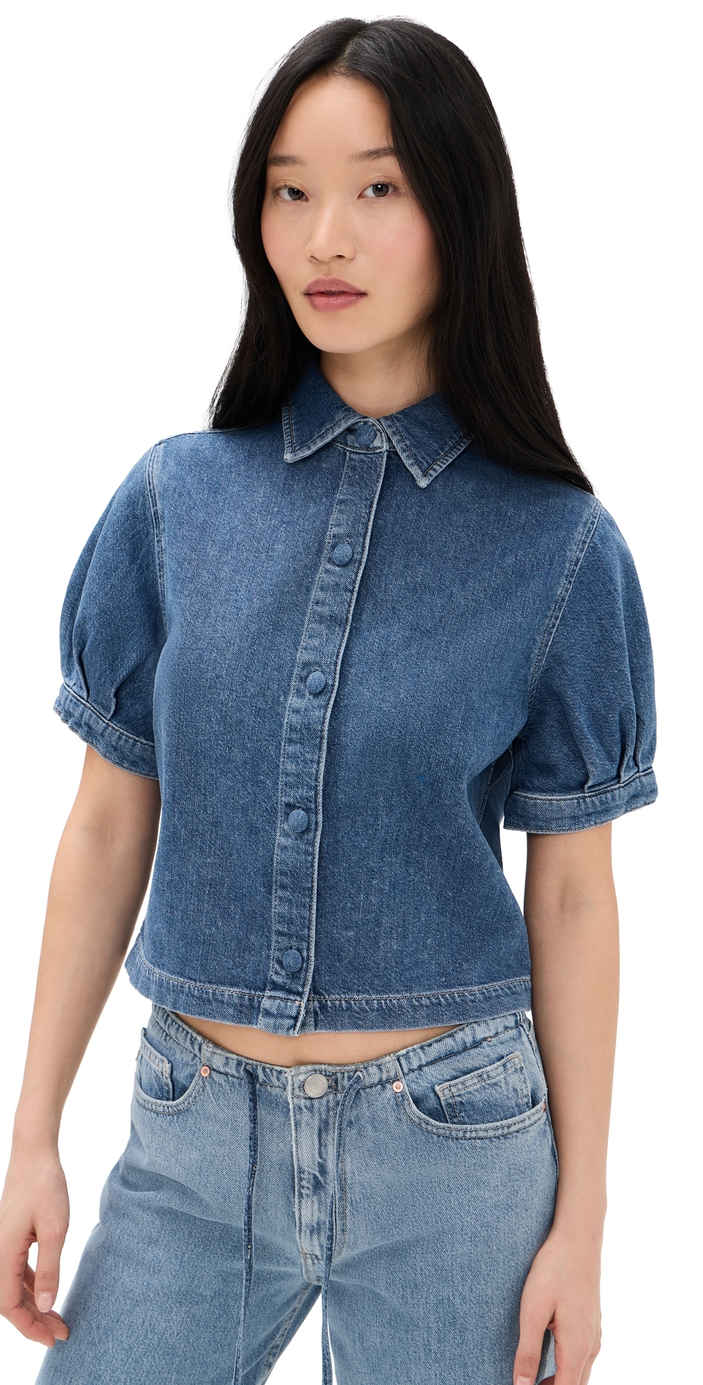 DL Puff Sleeve Aura Montauk Denim Shirt Terra Blues DL Puff Sleeve Aura Montauk Denim Shirt Terra Blues