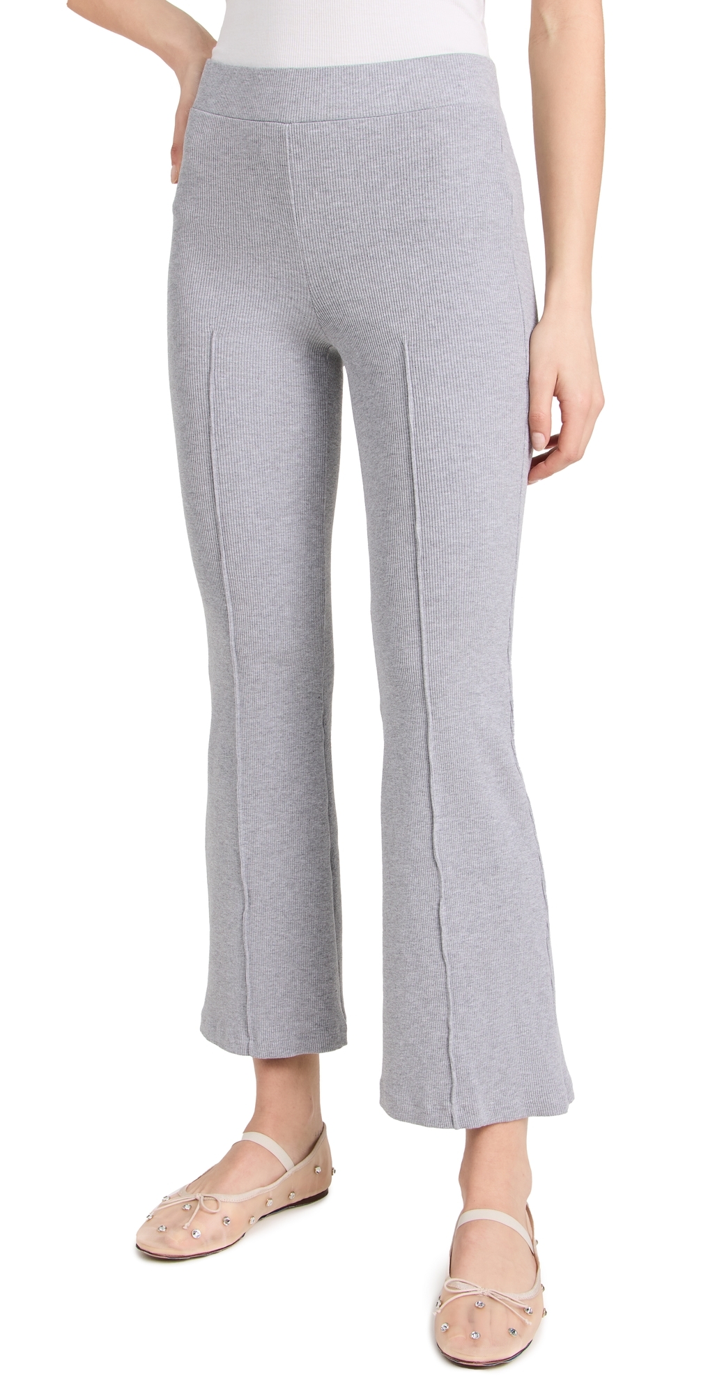 DONNI. Rib Kick Flare Trousers Heather Grey DONNI. Rib Kick Flare Trousers Heather Grey