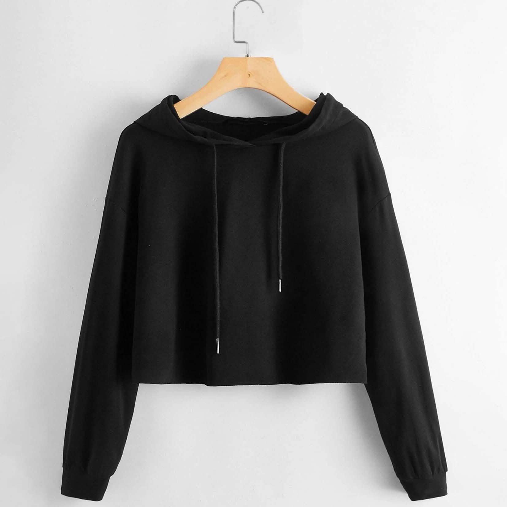 Drop Shoulder Crop Hoodie Drop Shoulder Crop Hoodie