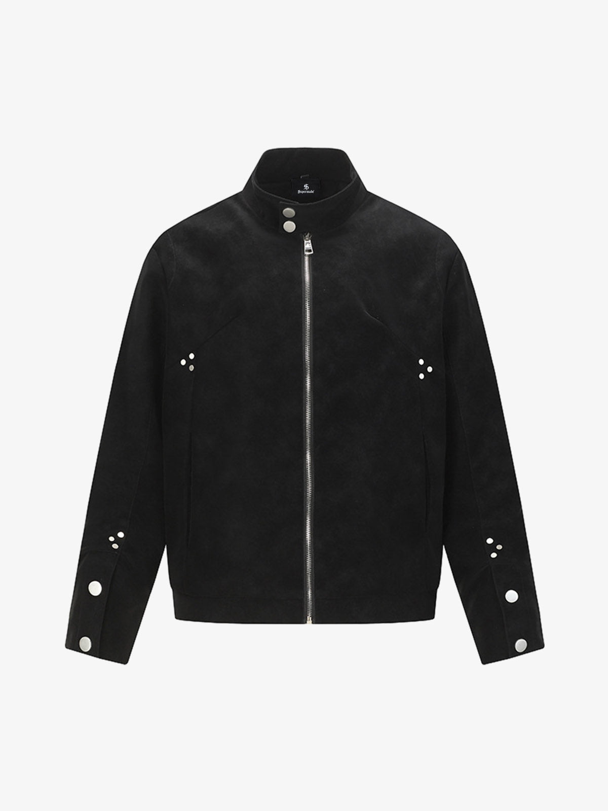 Suede Studded Zip Up Jacket Suede Studded Zip Up Jacket