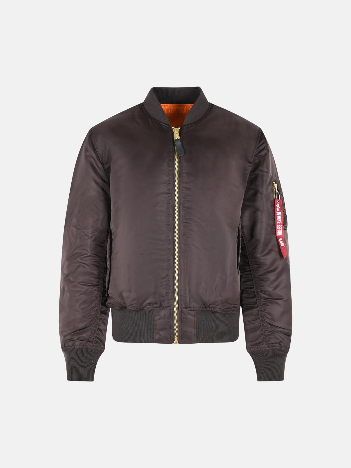 ALPHA INDTRIES ‘Ma- Heritage’ Reversible Brown Nylon Bomber Jacket ALPHA INDTRIES ‘Ma- Heritage’ Reversible Brown Nylon Bomber Jacket