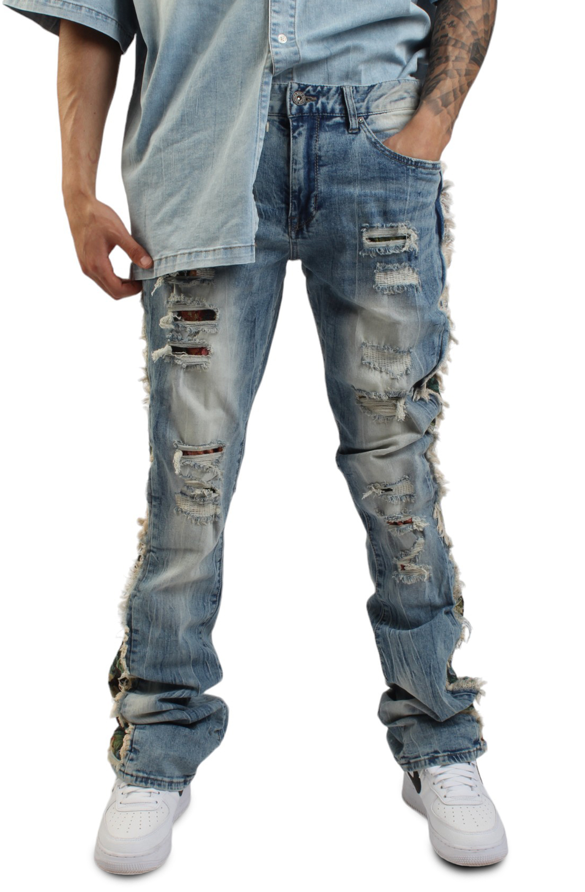 Men Hillside Taped Stack Jeans Lowell Blue Pants X L Lowell Blue Men Hillside Taped Stack Jeans Lowell Blue Pants X L Lowell Blue