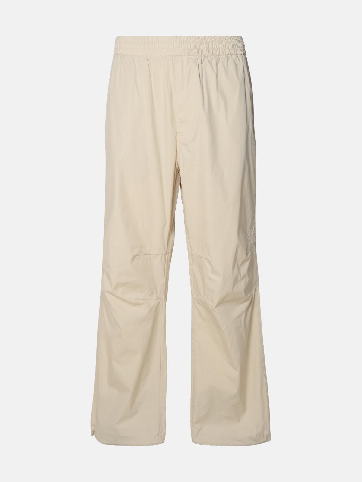 BURBERRY Beige Cotton Blend Trousers BURBERRY Beige Cotton Blend Trousers