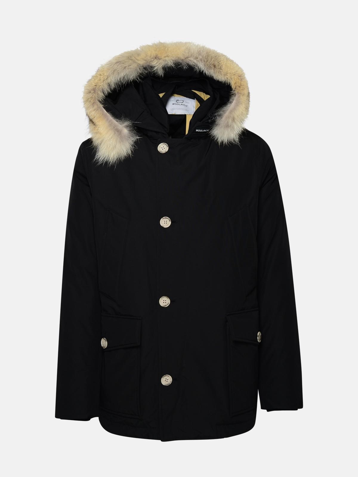 WOOLRICH Artic Anorak Black Cotton Blend Parka
